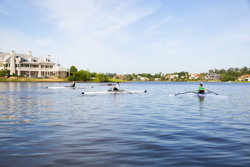 Rowing on Lake Woodlands