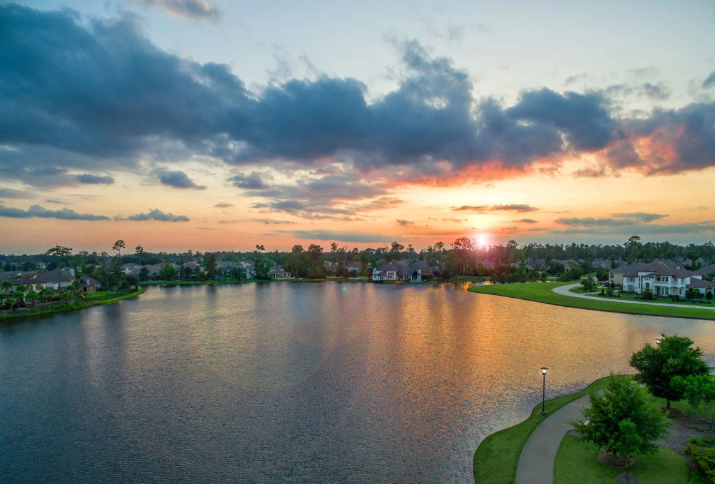 The Woodlands, Texas Sunset Over Lake Woodlands