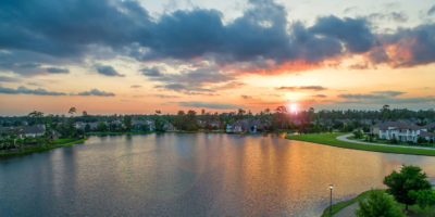 The Woodlands, Texas Sunset Over Lake Woodlands