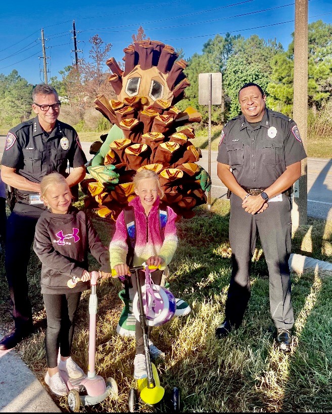 Puffy Pine Cone Joined Students as they Celebrated National Walk And Bike To School