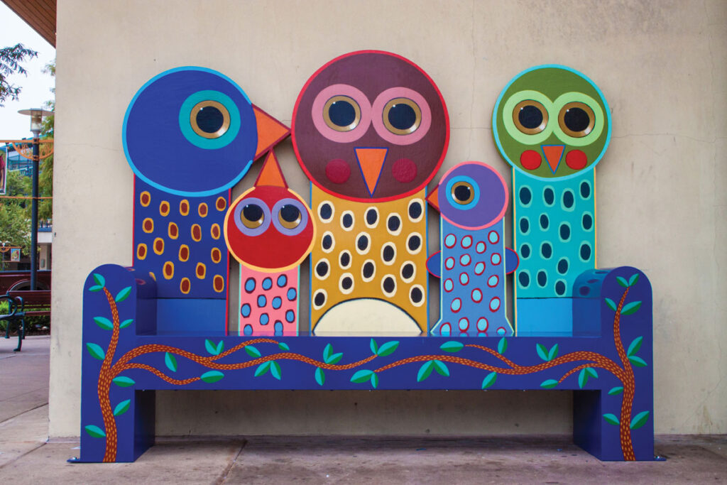 The Family art bench in The Woodlands, TX